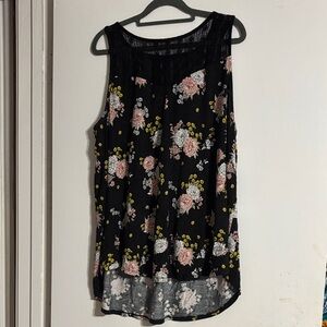 Torrid Black Floral Sleeveless Top